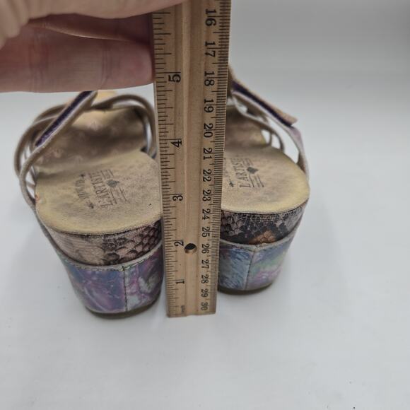 Spring Step L'Artiste Pinriyo Wedge Sandals Pastels Leather Size 42 US 11 - Picture 5 of 7